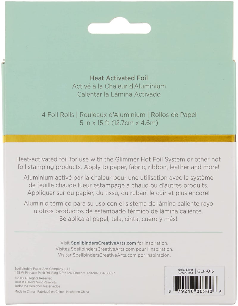 Spellbinders 4 Holiday Variety Pack. Glimmer Hot Foil Roll, Multi - Image 3